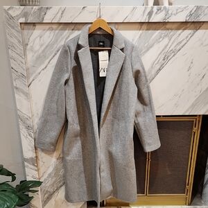 Zara Women's Elegant Gray Trench Coat